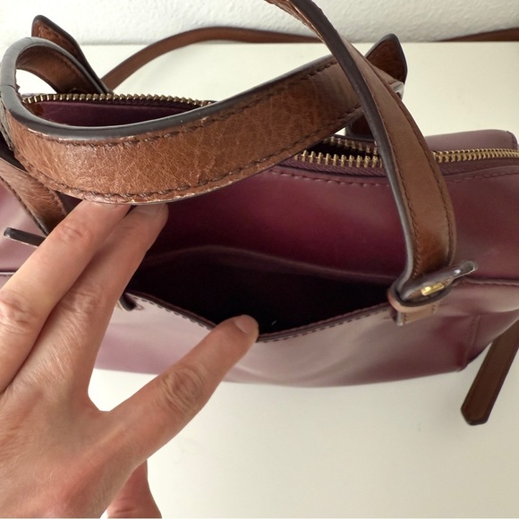 Fossil Rachel Cow Hide Leather Satchel Crossbody Bag Purse FLAW - Picture 4 of 16